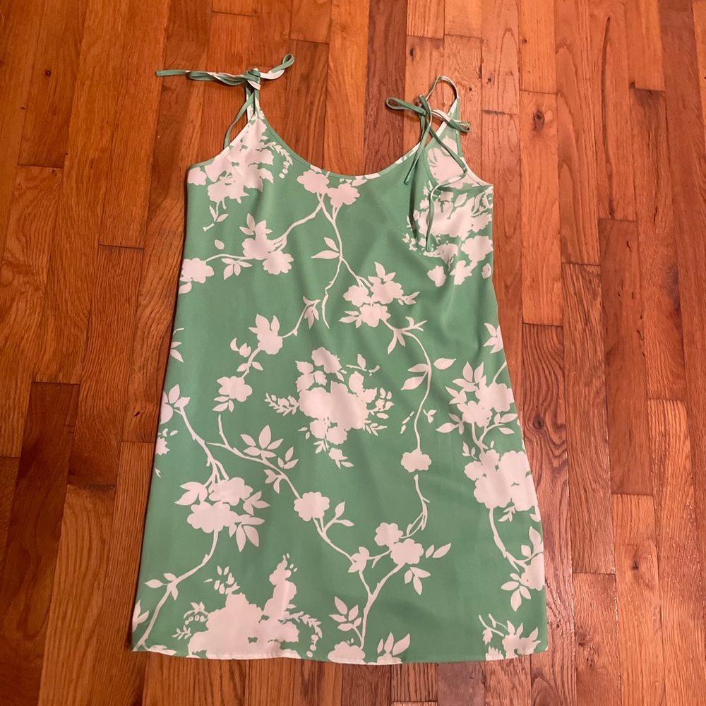 Urban Outfitters Green Floral Mini Dress